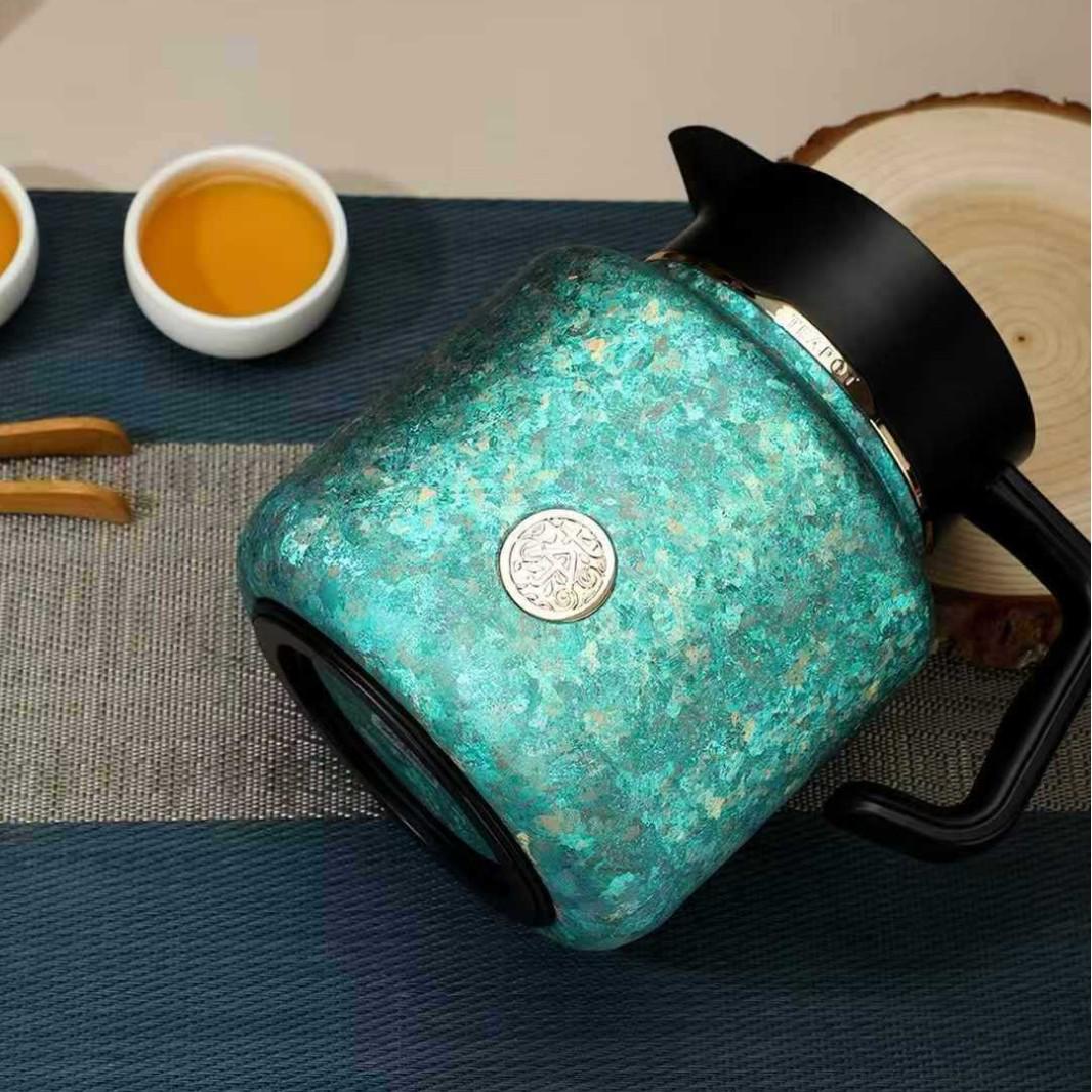 Pure Titanium Insulated Tea & Water Separation Teapot for Home & Office Use 1500ml