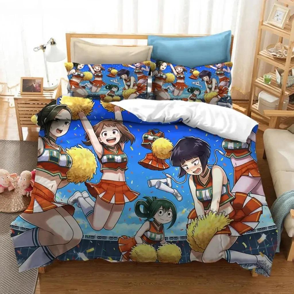 Anime My Hero Academia Zestaw Pościeli Chłopcy Dziewczynki Rozmiar Twin Queen Poszwa na Kołdrę Poszewka na Poduszkę Łóżko Dzieci Dorośli Moda Tekstylia Domowe