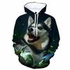Fashionable 3D Printed Husky Siberian Hoodie Dog Hoodie Spring And Autumn Men's Casual Pullover, Streetwear Jacket