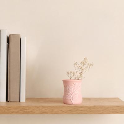 Vaso da Fiori Stampato in 3D, Raffinato Vaso con Fiori in Rilievo, Portafiori Decorativo, Portapenne Multiuso per Decorazione da Tavolo per la Casa