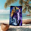 1PC Custom Name "Galactic Horse Wolf" Beach Towel Highly Absorbent And Sand-Resistant Towel for Swimming, Pool, Yoga, And Travel Lightweight