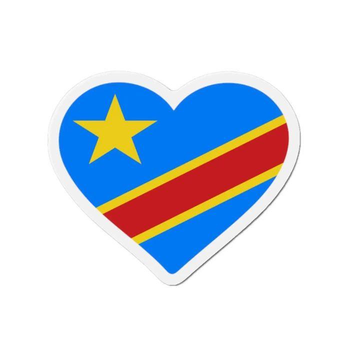 Aimant Coeur - République Démocratique du Congo - 7 cm - 50 pièces - Multicolore - Mixte