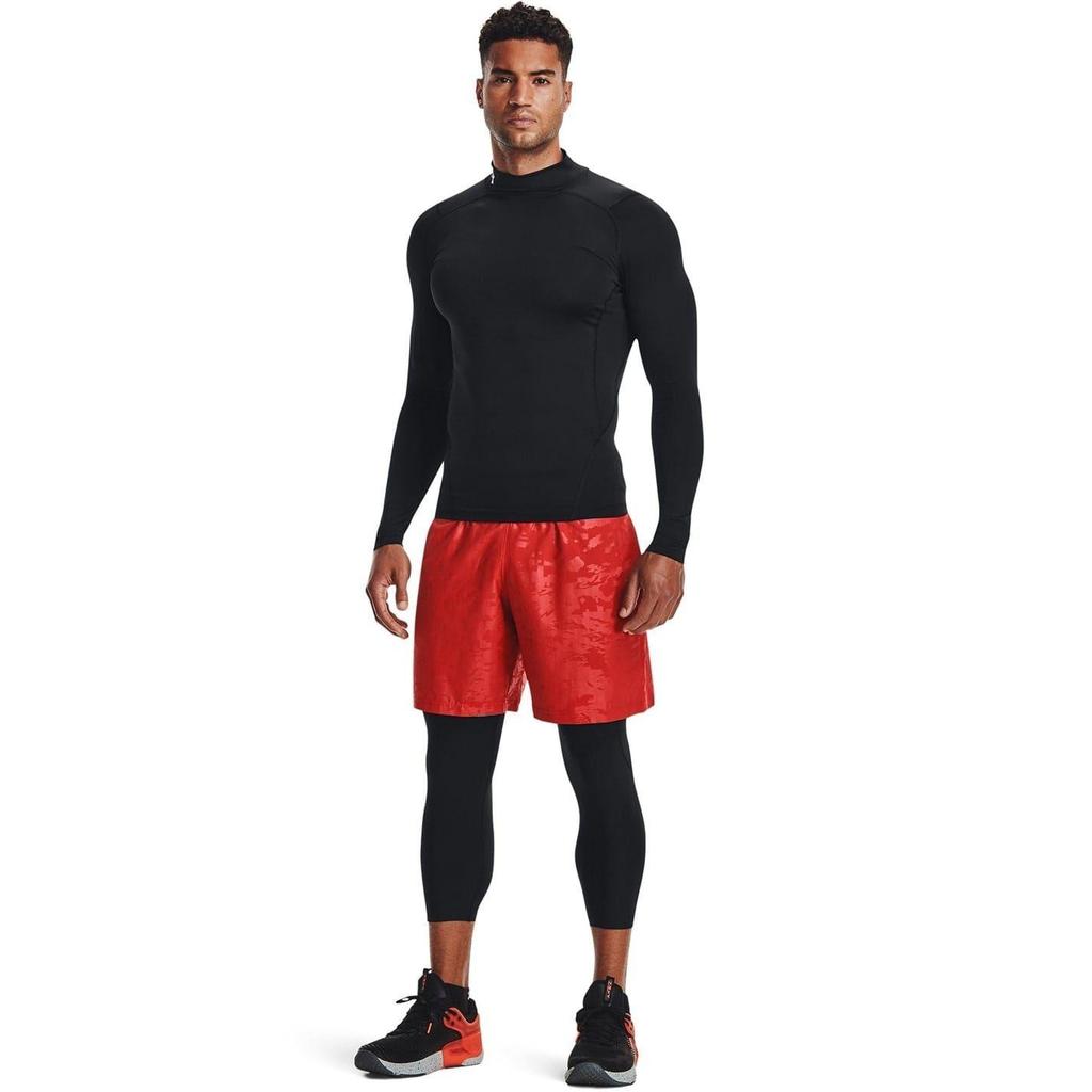 Under Armour Mens HeatGear Mock Neck Raglan Long-Sleeved Base Layer Top