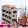 4 Layer Automatic Rolling Egg Holder Large Capacity Space Saving 30 Egg Container Plastic Egg Tray for Refrigerator Storage Box