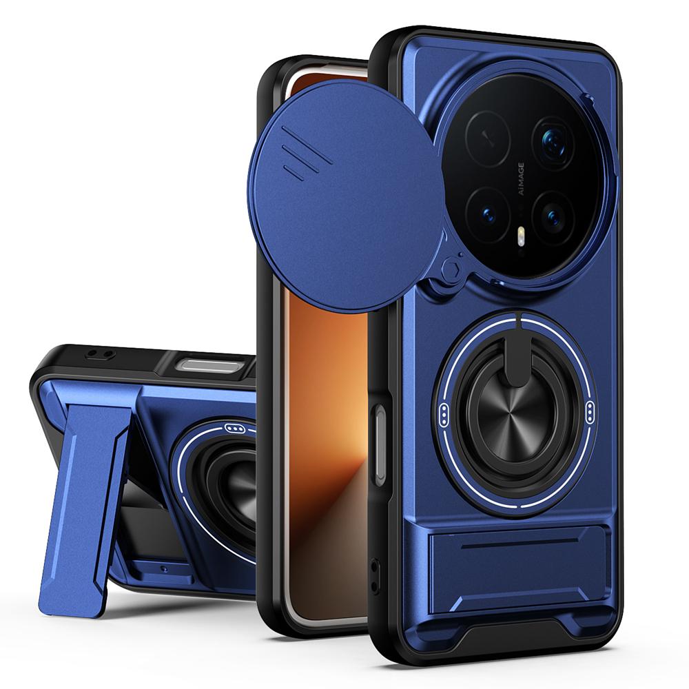 KEYSION Magnetic Phone Case for HONOR Magic 8 Pro 5G Slide Camera Protection Upright Kickstand 360 Ring Shockproof Back Cover