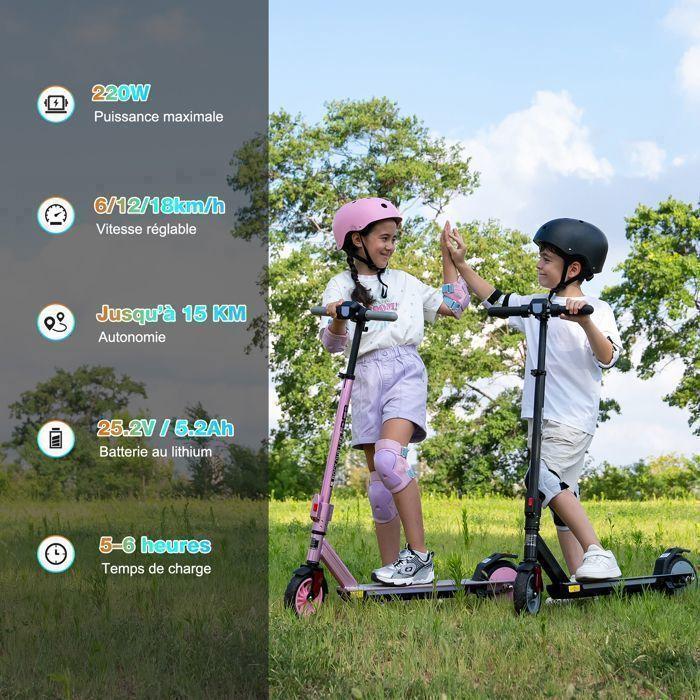 RCB R12 PRO Pink Electric Scooter – 220W – 3 Speeds – 7” – Colorful LEDs – Digital Display – 15KM – Perfect Gift