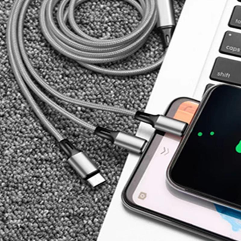 3 In 1 Usb Cable Micro Usb Type C Charger Cable Multi Usb Port Fast Charging Cord For Iphone 11 12 13 Pro Max Xiaomi Samsung
