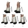 Fuzzy Faux Furs Leg Warmers Furs Heels Long Boots Cuffs Cover Has Elastic One Pair Carnivals Boot Cover Y2K JK Uniform