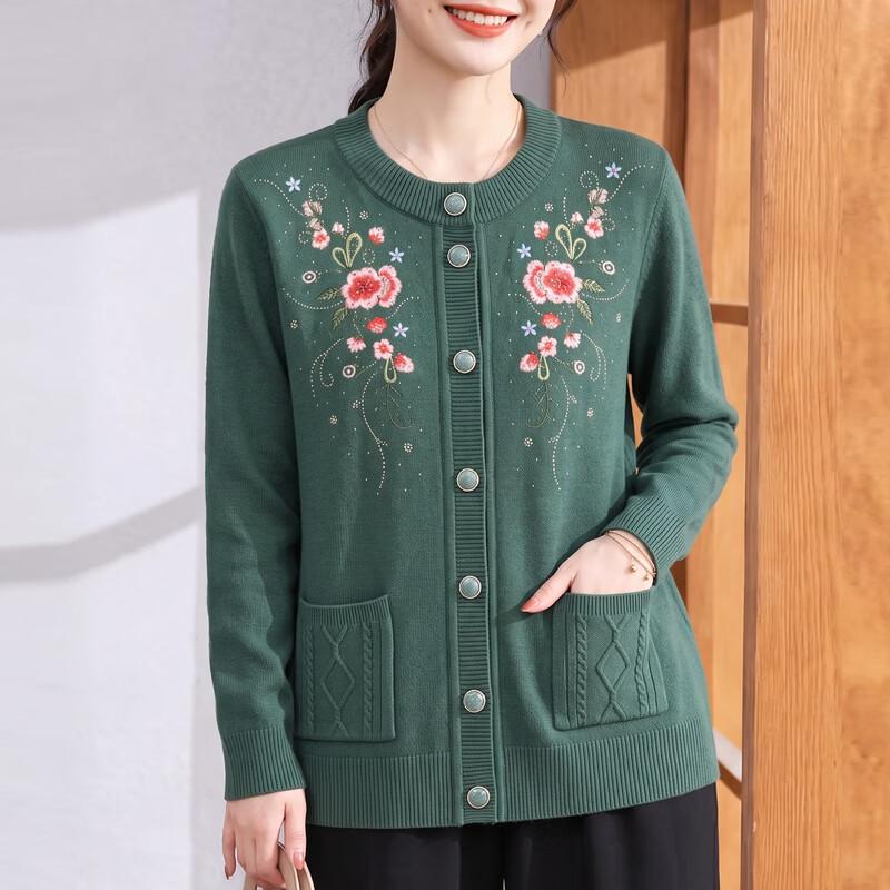 Tucano Women's Fleece-Lined Floral Crewneck Cardigan