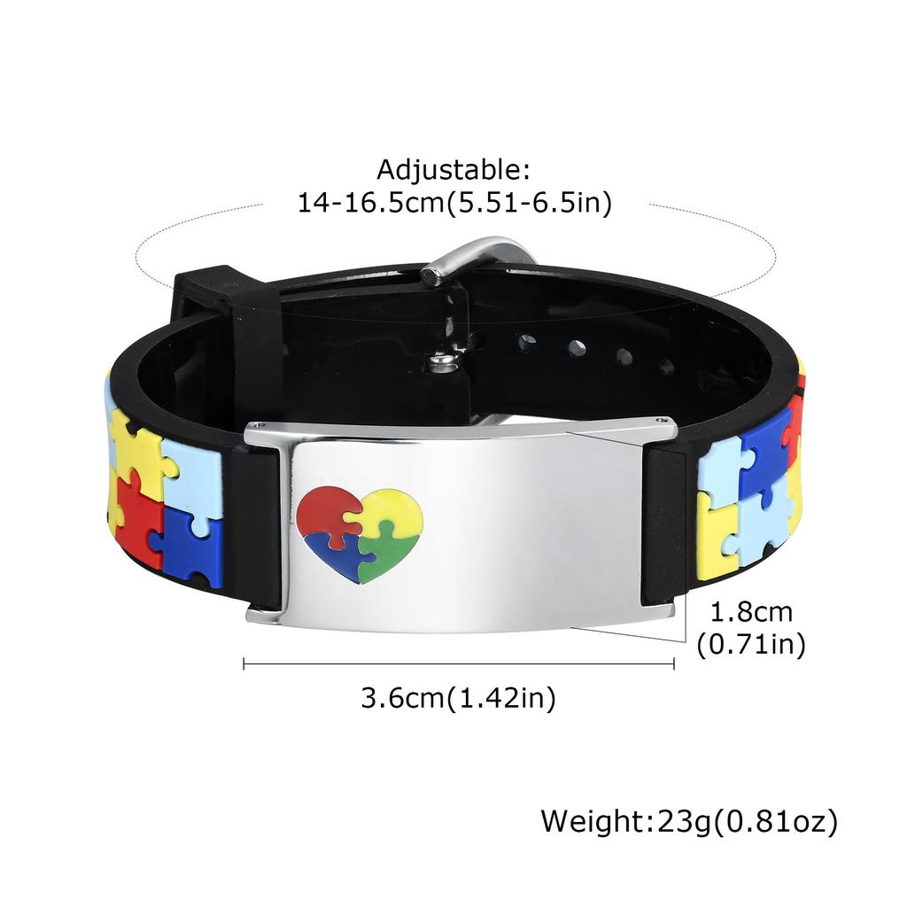Gratis graveren Autisme Armbanden Voor Kinderen Meisjes Jongens, personaliseer Medische Armband, anti-verlies Niet-verbale Kinderen Noodgeval Sieraden