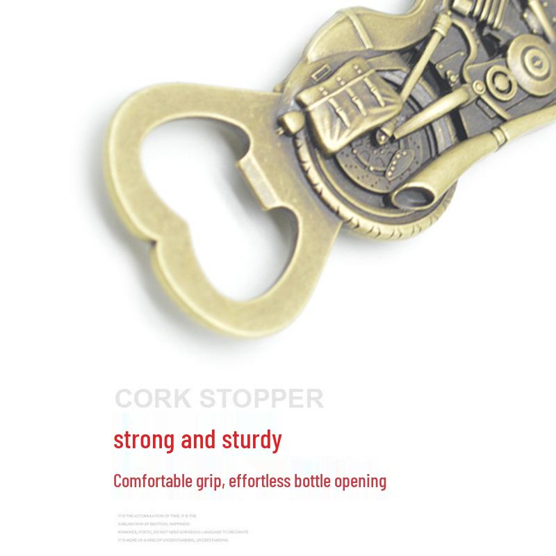 Antique Zinc Alloy Motorcycle Bottle Opener - Perfect Gift for Birthdays, Weddings, or Christmas