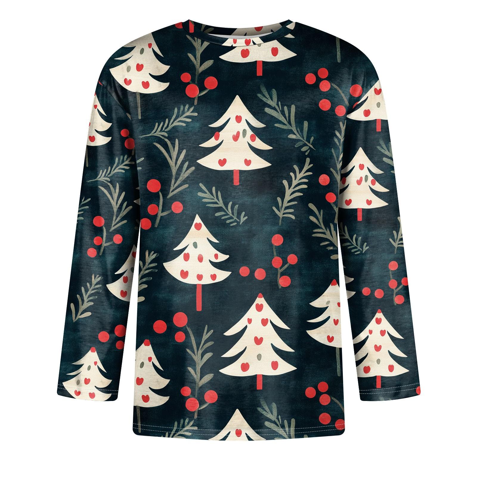 Мужская футболка с круглым вырезом и рукавом три четверти с рождественским принтом — фото 3