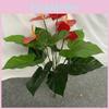 Plants Artificial Silk Multi Branch Red Palm Heart Ear Leaves Wedd Office Decor
