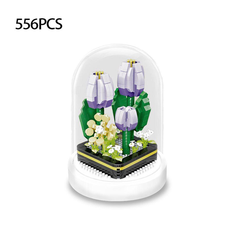 Micro Particle Building Block Flower Simulation Flower Rose DIY Puzzle Assembly Toy Desktop Decoration Children's Toy Girl Gift