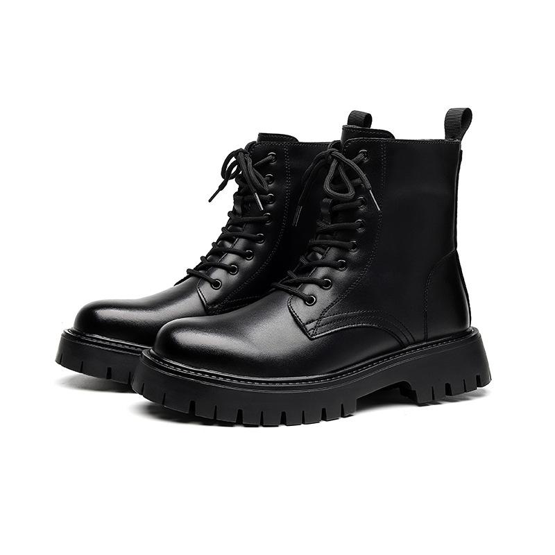 Martin boots men's autumn and winter high-top heightening tooling leather boots men's British wind mid-top locomotive boots 2558-R