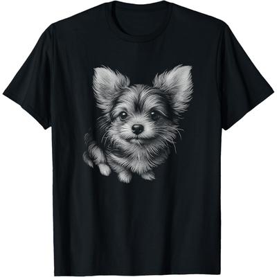 Chorkie Dog Face Art Design Men Women Kids T-Shirt