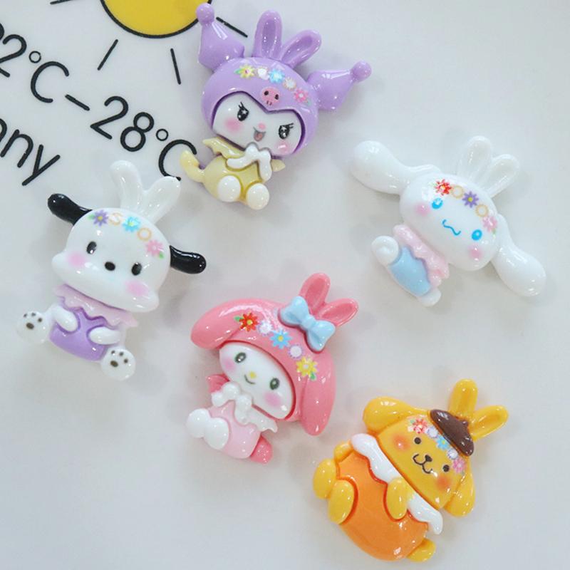 10 Pcs New Mini Kawaii Cartoon Animal Puppy Rabbit Series Resin Scrapbook Diy Miniature Ornament Accessories A34