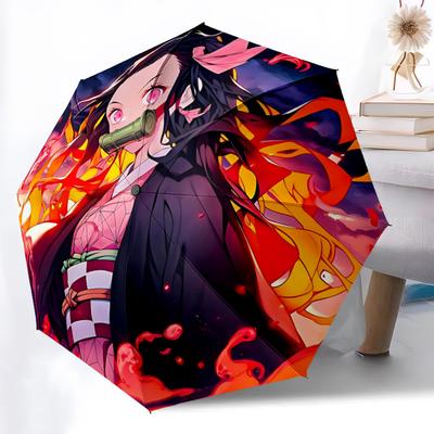 1PC Demon Slayer: Kimetsu No Yaiba Automatic Folding Umbrella, Automatic Folding Umbrella with 8 Ribs, Convenient for Outdoor Use 025