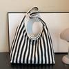 Large Capacity Striped Bag Women New Trendy Fashion Tote Bag Women Ins College Students Class Handbag Women