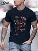 Beautiful Cherry Blossoms Printing Retro TShirt Mens Loose Cotton Tee Shirts Trendy Summer Clothing Unisex AllMatch Streetwear