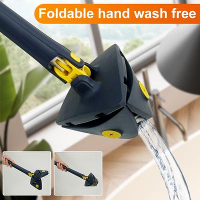New Telescopic Triangle Mop Adjustable Squeeze Wet and Dry Use Water Absorption 360° Rotatable Spin Cleaning Mop Home Floor Tool