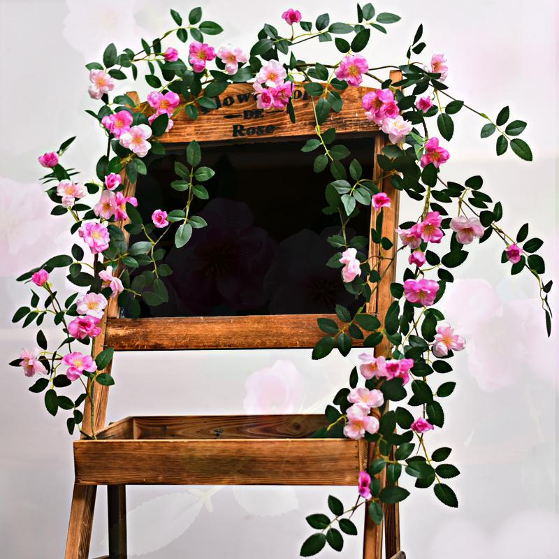 Искусственная цветочная декорация  Розовая лоза  для маскировки труб кондиционера и озеленения стен