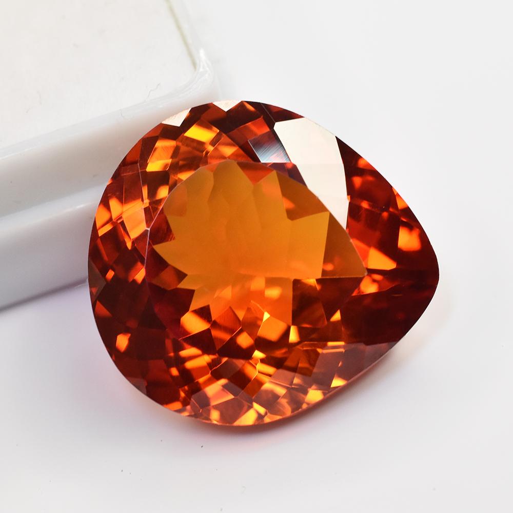 13.20 Ct NATURAL Pear Cut CERTIFIED Orange Sapphire Flawless Loose GEMSTONE