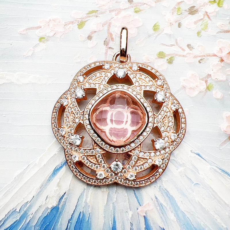 Rose Flower Ornament Pendant Brand New Jewelry Accessories Romantic Gift For Women