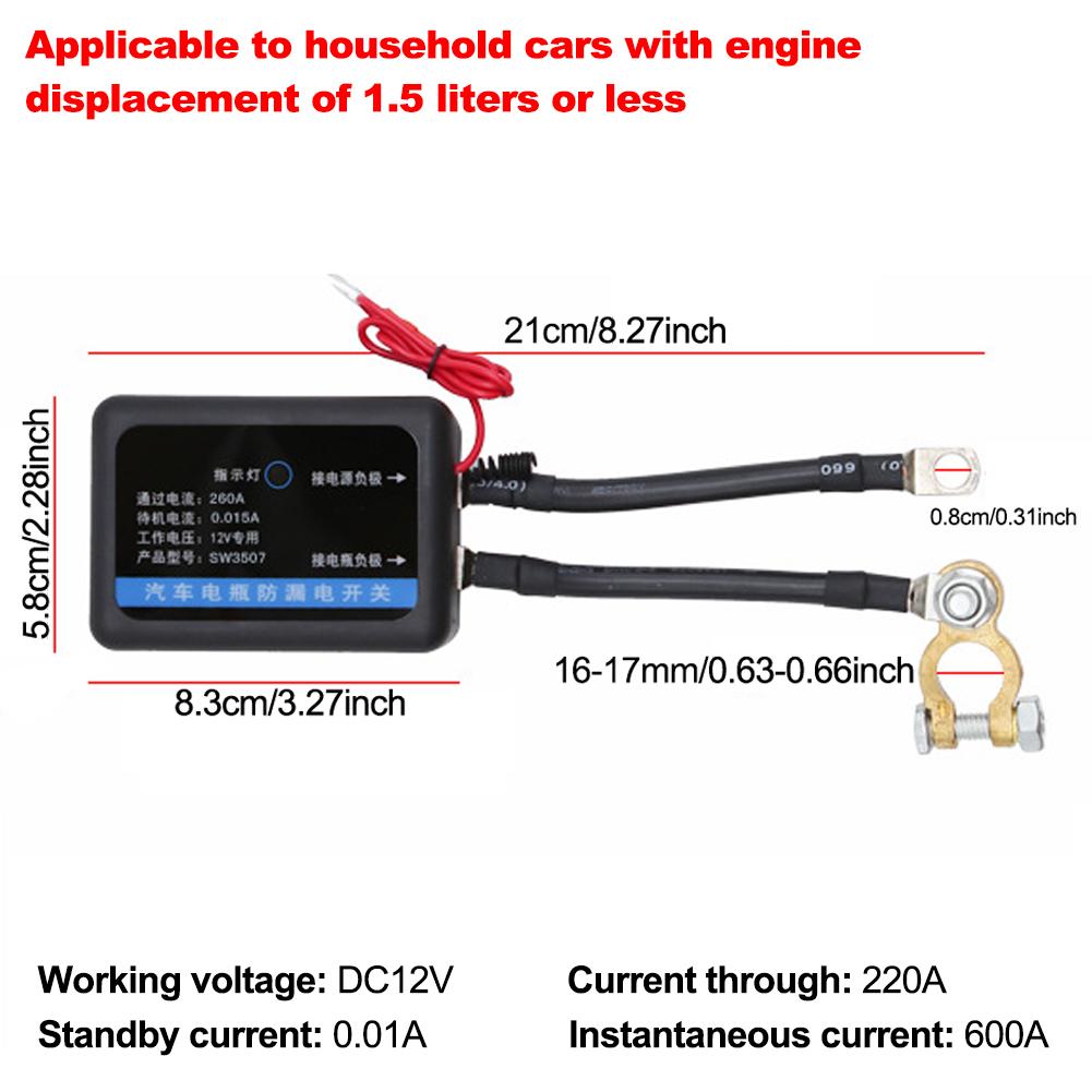 12V Car Smart Remote Battery Disconnect Switch with Wireless Remote for Car Truck SUV Under 1.5L-3.0L Power Off Isolator