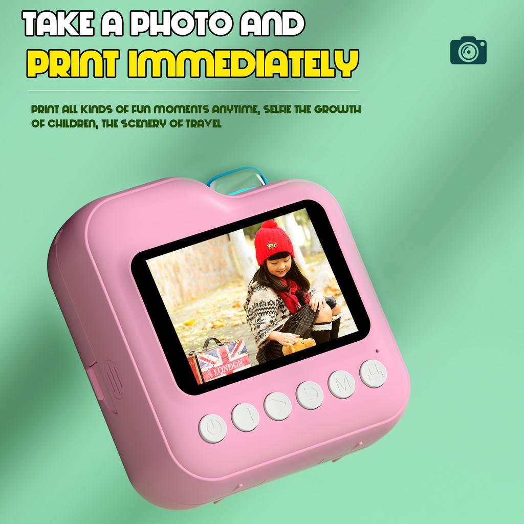 Children Camera Mini Instant Print Digital Camera 32G Memory Card Printing Paper Kids Video Educational Toys For Boys Girls