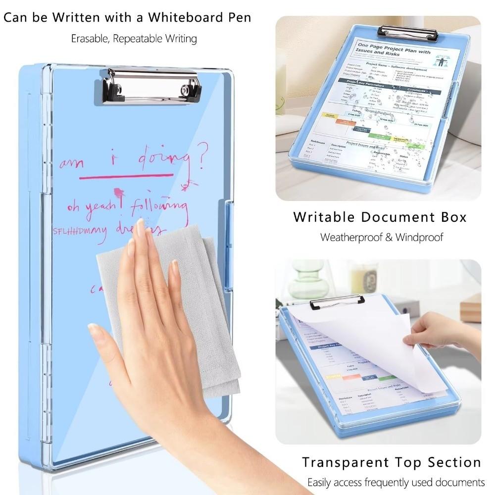 Portable Folding Storage Clipboard Heavy Duty Plastic Nursing Clipboard High Capacity Side Opening Clip Board School Office