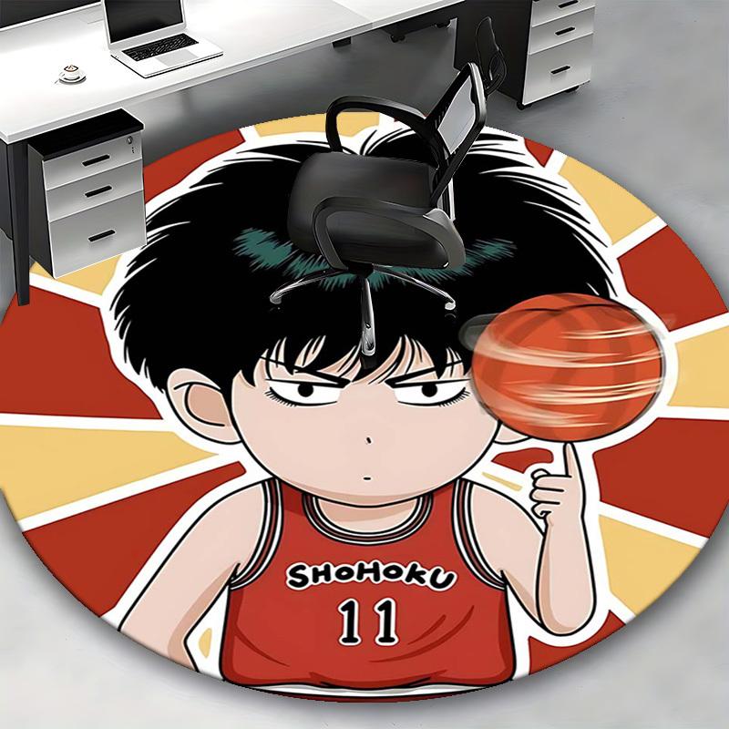 1pc Slam Dunk Anime Design Round Carpet - Shohoku Basketball Team Chair Mat