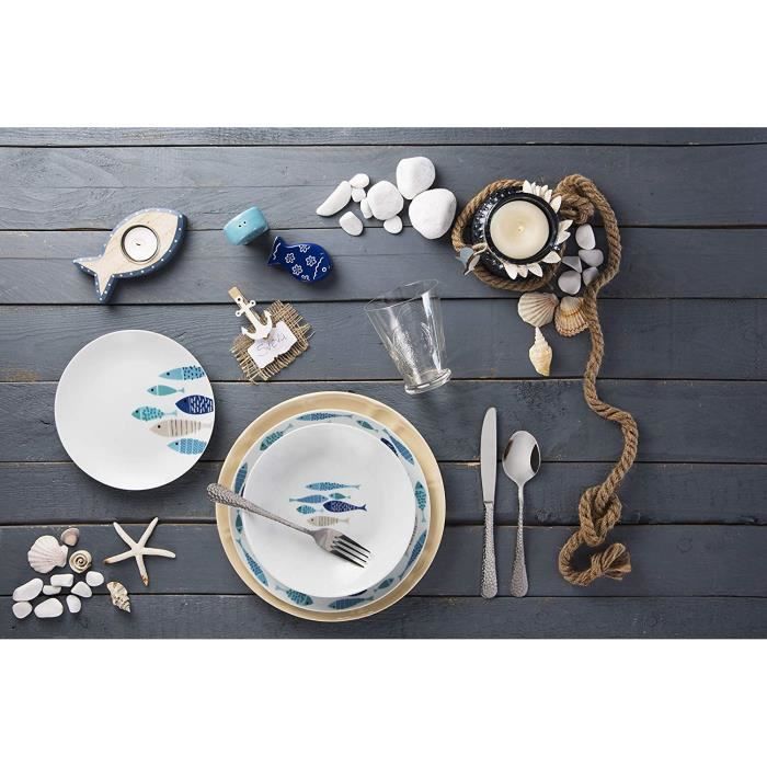 Excelsa North Sea Sada 18 porcelánových talířů - 63409