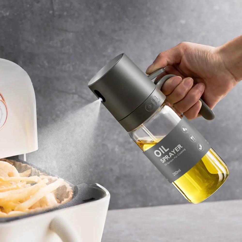 Glass Oil Spray Bottle 250ML Oil Sprayer Mister New Olive Oil Dispenser For Air Fryer Salad