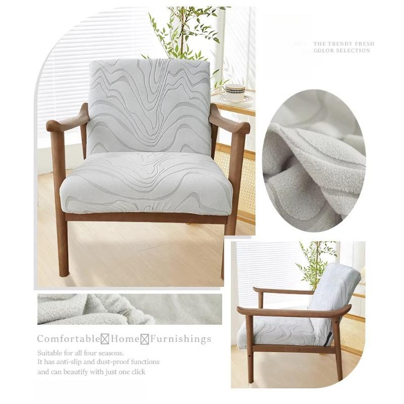 Funda Elástica con Cremallera para Sillón Jacquard de Hojas Fundas para Sillas Decoración del Hogar Funda Elástica para Silla Protector Elástico para Muebles de Silla Lavable
