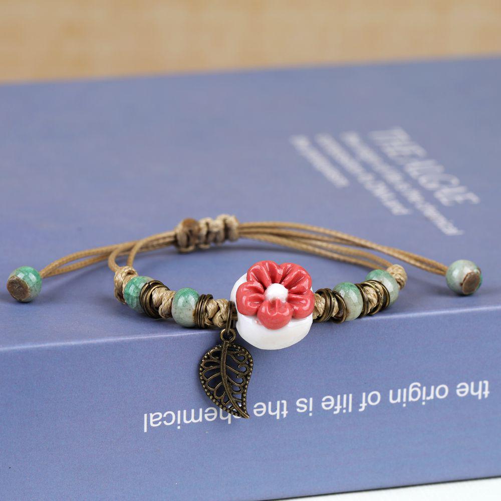 Broken Bridge Ceramic Floral Handmade Bracelet - Women's Fashion Jewelry