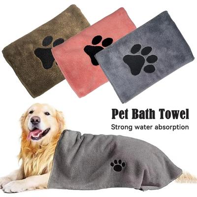 35*75cm/50*100cm Microfiber Pet Bath Towel Embroidered Super Soft Absorbent Cat for Dogs Grooming