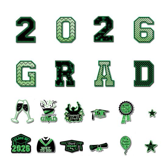 

2026 Graduation Magnetic Car Decals Waterproof Graduation Car Magnets Fade-Resistant Reusable Party Decor for Vehicles Fridge зелёный