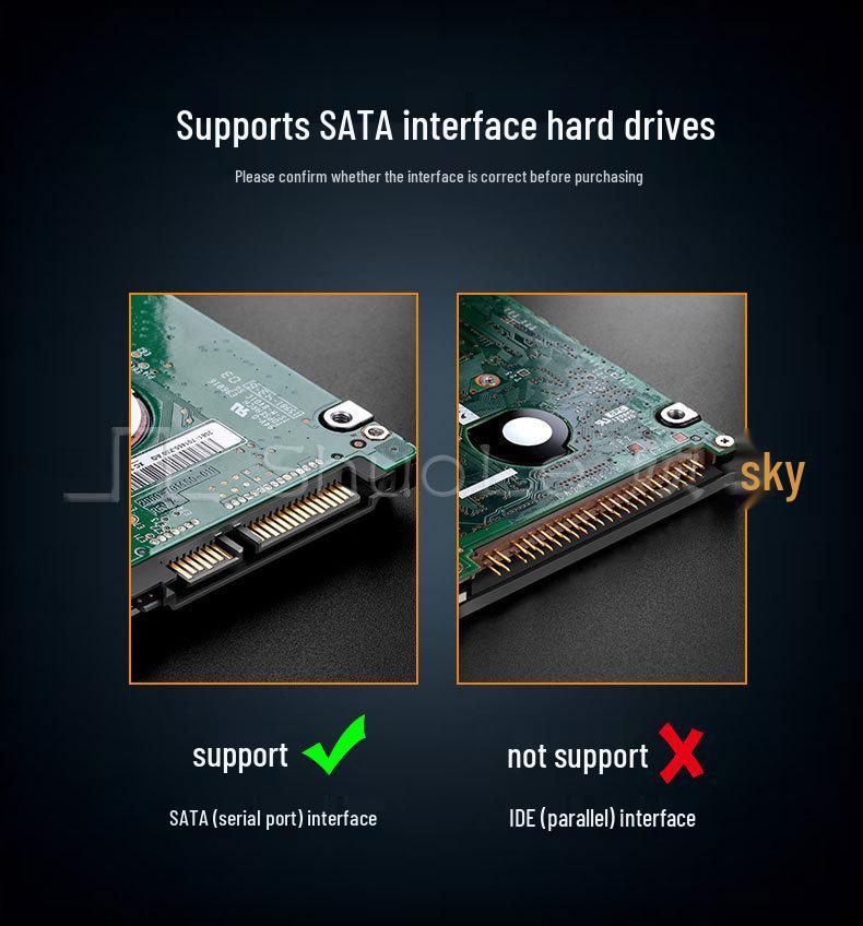 Metal USB 3.0 2.5" SATA Hard Drive Enclosure - Compatible with Mechanical Drives and SSDs