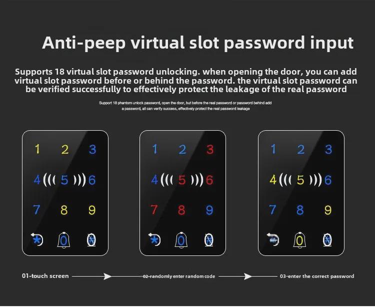 Smart Electronic Glass Door Lock with Fingerprint, Password, and Card Access for Home and Office