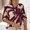 Fashion Print Blouse Women Shirts 2026  Spring Autumn Office Lady Casual Long Sleeve V-neck Tops Loose Clothes Blusas  30104
