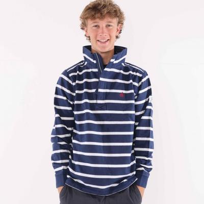 Lazy Jacks Men's Striped Quarter Zip Sweatshirt