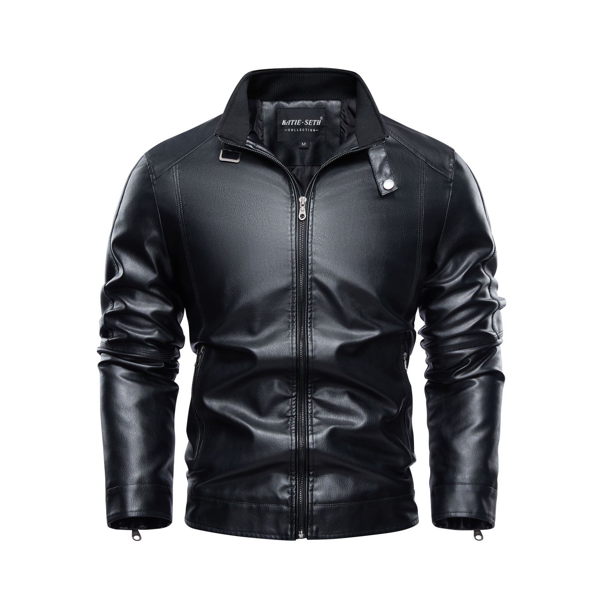 

Мужская кожаная куртка с большим воротником-стойкой, теплая мужская кожаная куртка в стиле ретро с эффектом потертости S