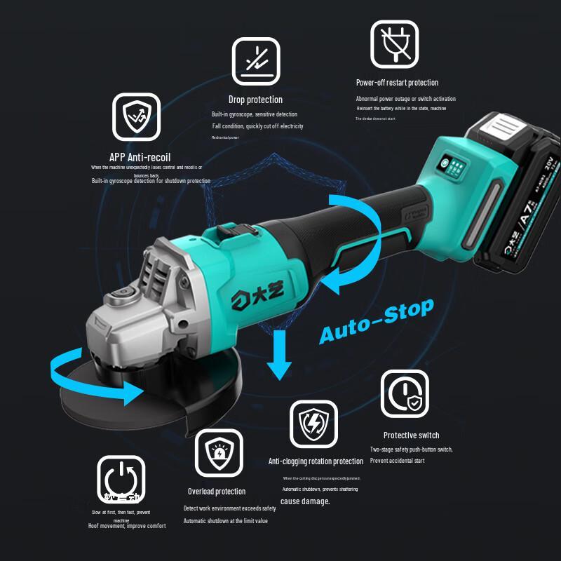 Dayi Cordless Brushless Angle Grinder CN plug (adapter included)