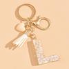 Hot-selling Epoxy Initials Love Tassel Keychain Bag Ornament Buckle Pendant Car Jewelry Clothing Accessories