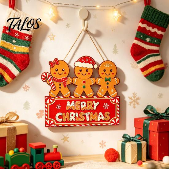 Christmas Hanging Wooden Signs Sign Ornament, Multi-Layer Tree Wood Plaque Multi Layered Wall Art with Rope, Merry Festive Door Decor Farmhouse Hanger