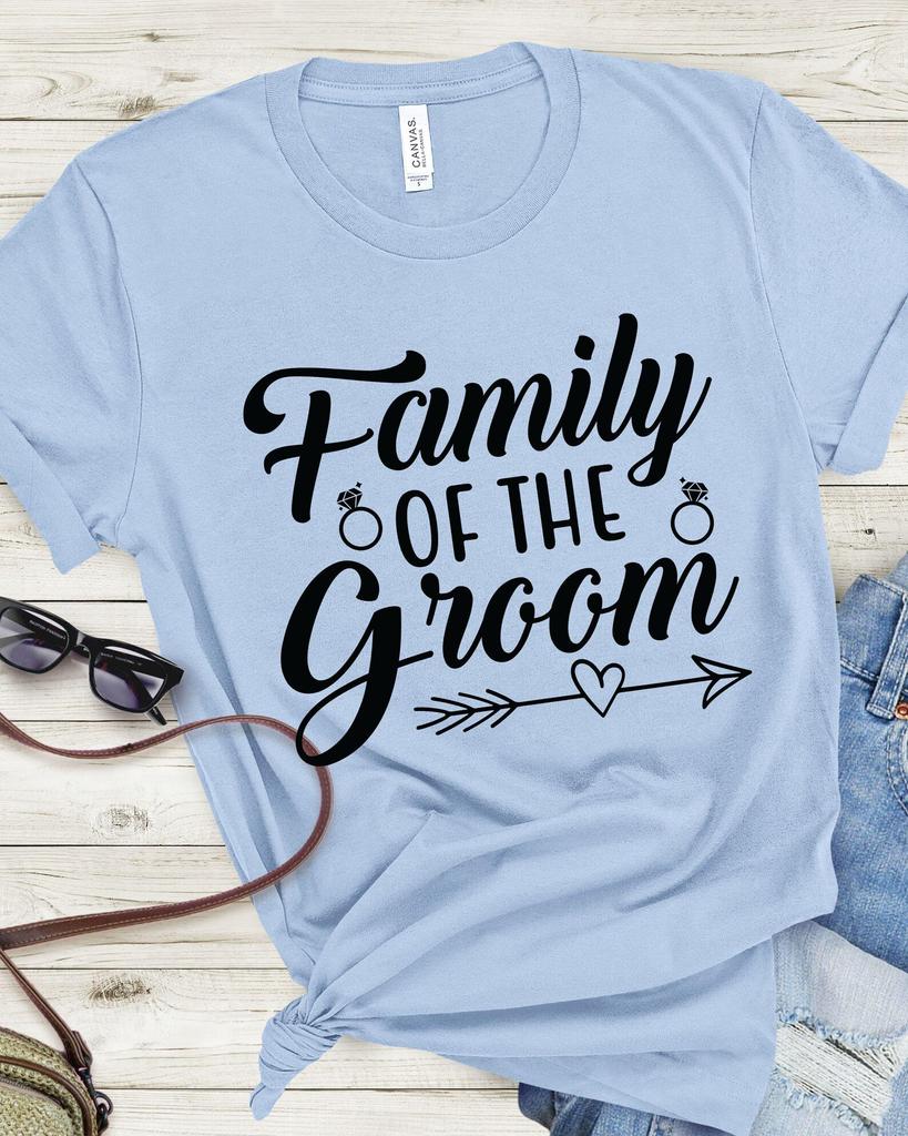 Groom's Family T-shirt, Family Pride Tee, Wedding Party Shirt, Bridal Shower Gift, Soft & Comfortable, 6 Colors, Bachelor Bachelorette