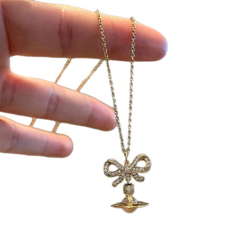 3D Saturn Planet Necklace & Earrings Set: Girlish Spring/Summer Pendant