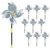 10 Pack Bird Repellent Scare Pinwheels, Bird Reflective Deterrent Pinwheel Device Outdoor Birds Away for Lawn