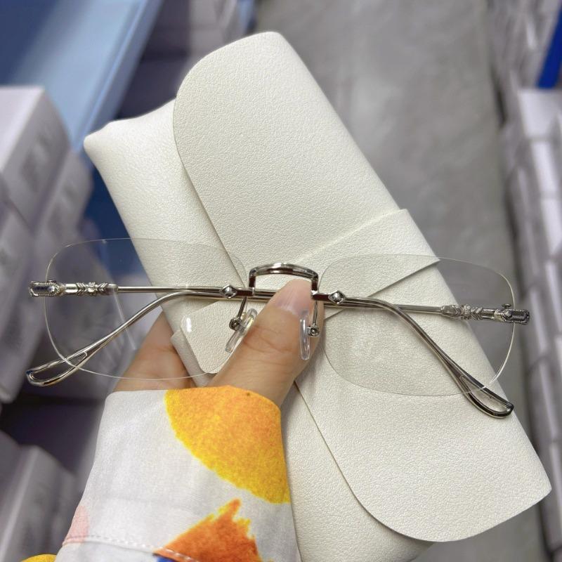 Pochromic Anti Radiation Glasses For Women Men Rimless Eyeglass Transition No Frame Eyeglass Shade Computer Eyewear Frameless